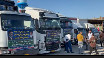 کاروان خودروهای سنگین در بابلسر
