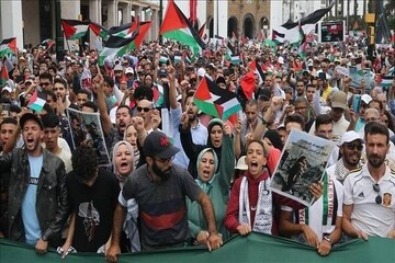 تظاهرات مراکشی‌ها در حمایت از اسرای فلسطینی و مسجدالاقصی