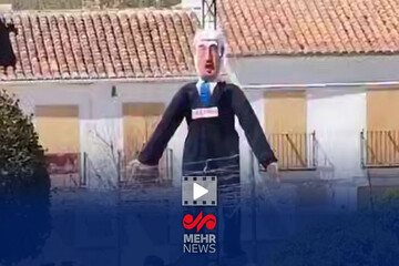 انفجار نمادین عروسک نتانیاهو در اسپانیا