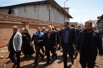 بازدید معاون وزیر صنعت، معدن و تجارت از واحدهای آسیب‌دیده در جنگ