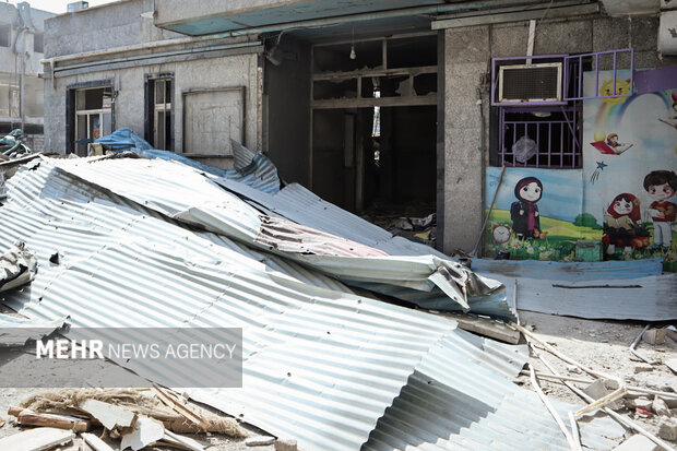 آثار تجاوز آمریکایی- صهیونی به مهدکودک حورا