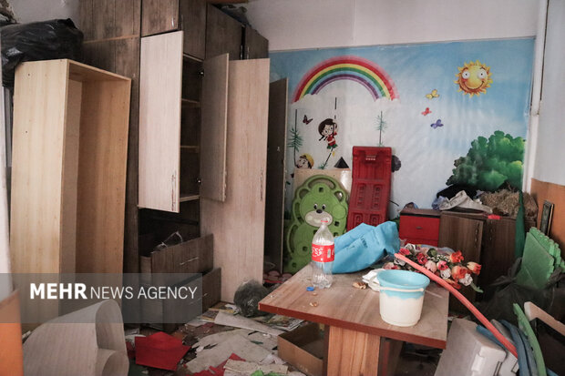 آثار تجاوز آمریکایی- صهیونی به مهدکودک حورا