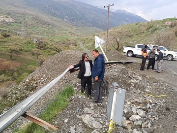 ایمن‌سازی محور سروآباد–سنندج پس از رانش زمین در محدوده کرآباد
