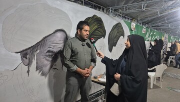 اجرای بزرگترین نقاشی برای شهدای میناب در قم