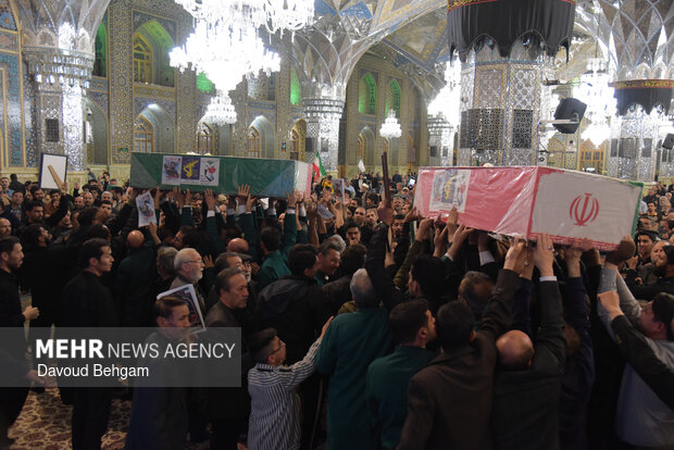 مراسم وداع با پیکر شهدای اقتدار ایران اسلامی