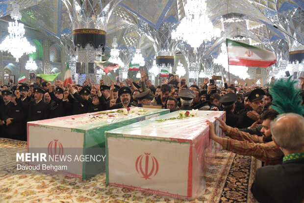 مراسم وداع با پیکر شهدای اقتدار ایران اسلامی