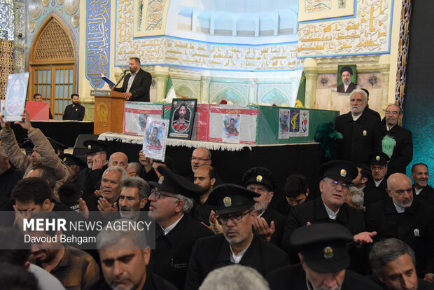 مراسم وداع با پیکر شهدای اقتدار ایران اسلامی