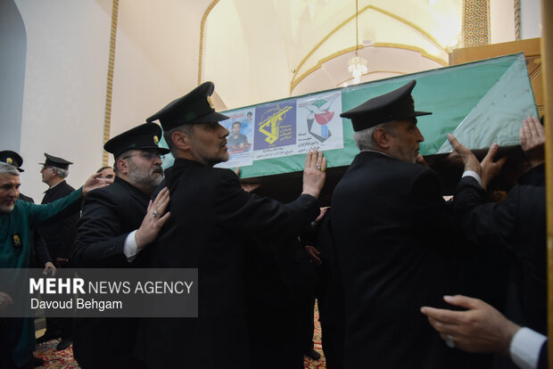 مراسم وداع با پیکر شهدای اقتدار ایران اسلامی