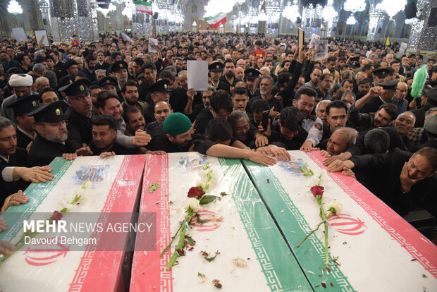مراسم وداع با پیکر شهدای اقتدار ایران اسلامی