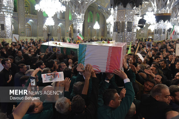 مراسم وداع با پیکر شهدای اقتدار ایران اسلامی