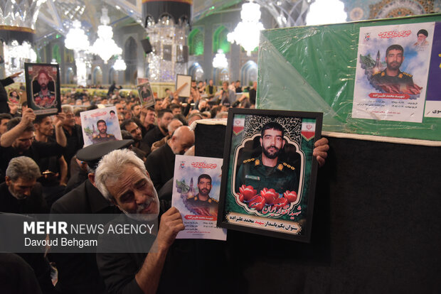 مراسم وداع با پیکر شهدای اقتدار ایران اسلامی