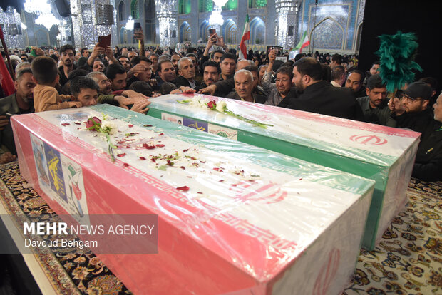 مراسم وداع با پیکر شهدای اقتدار ایران اسلامی