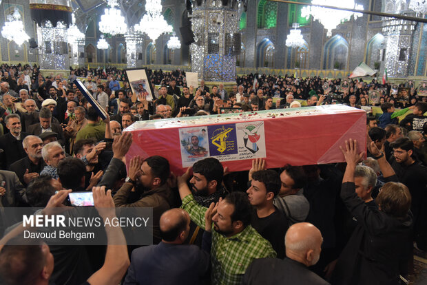 مراسم وداع با پیکر شهدای اقتدار ایران اسلامی