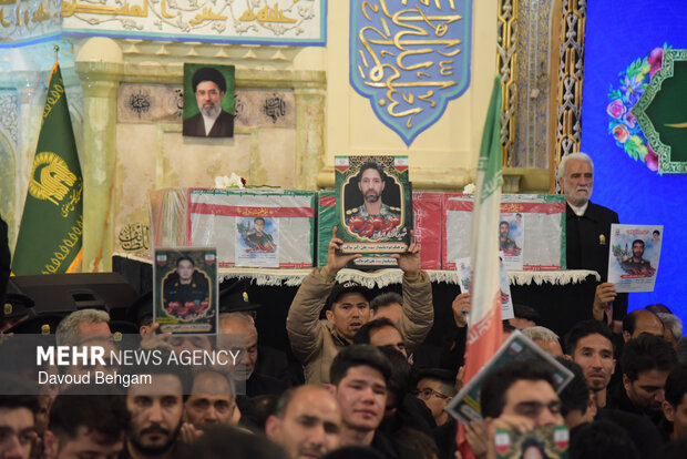 مراسم وداع با پیکر شهدای اقتدار ایران اسلامی
