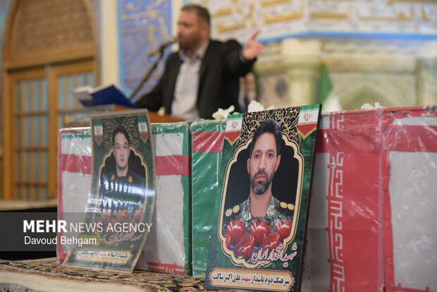 مراسم وداع با پیکر شهدای اقتدار ایران اسلامی