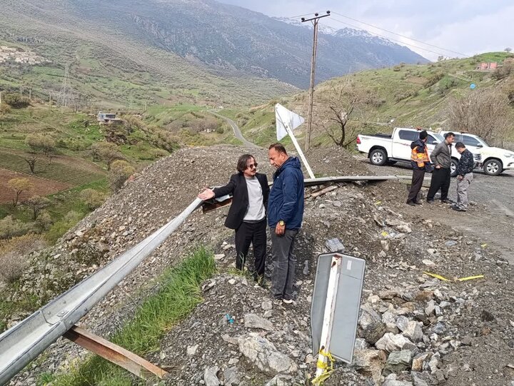 ایمن‌سازی محور سروآباد–سنندج پس از رانش زمین در محدوده کرآباد