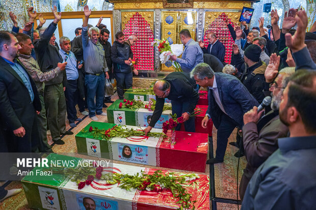 تشییع شهید نبی زاده و خانواده اش در شیراز