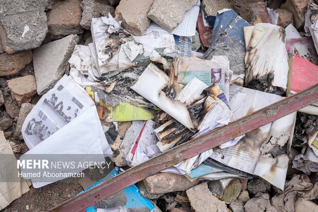 تخریب مرکز فرهنگی نجمیه در تجاوز آمریکایی-صهیونی به همدان