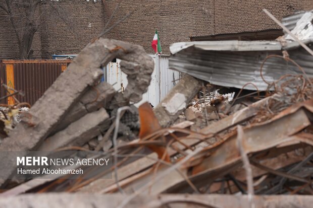 تخریب مرکز فرهنگی نجمیه در تجاوز آمریکایی-صهیونی به همدان