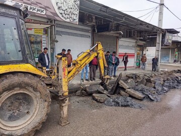 آبگرفتگی خیابان راهنمایی کرمانشاه رفع می‌شود