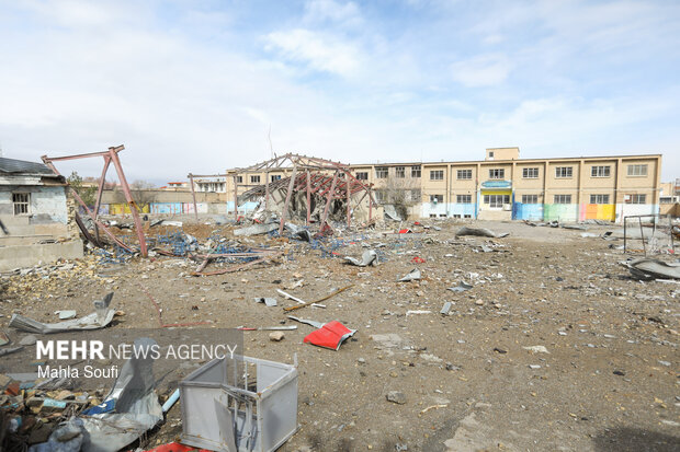 آثار تجاوزات آمریکایی- صهیونیستی بر مدرسه دکتر حافظی در اراک