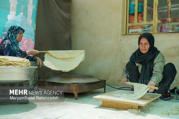 پخت نان سنتی در کوار