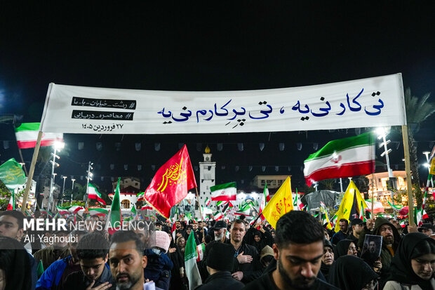 پنجاه و هشتمین قرار شبانه مردم رشت در دفاع از وطن