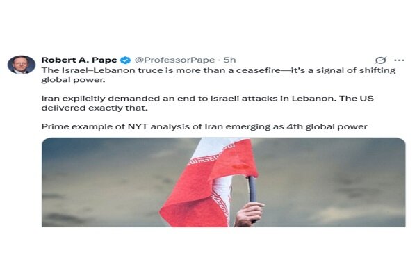 کارشناس آمریکایی: آتش‌بس لبنان نشان داد ایران قدرتی جهانی است