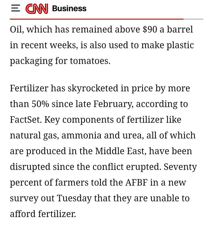 سی ان ان: ۷۰ درصد کشاورزان آمریکایی توان خرید کود را ندارند