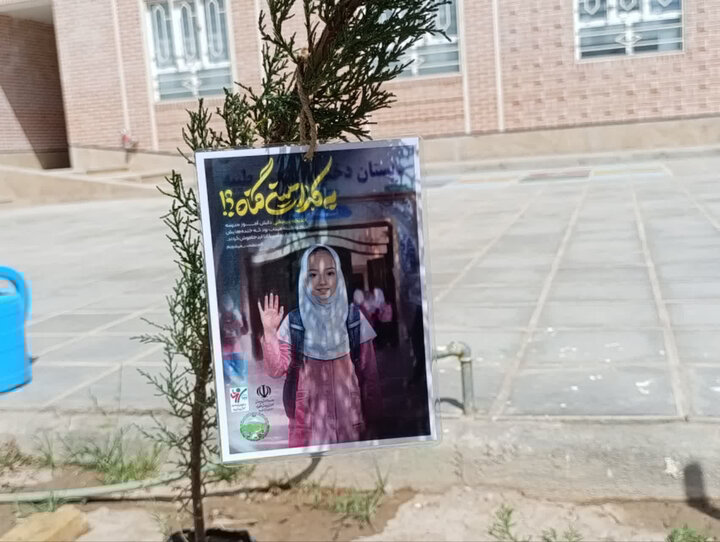 «کاشت نهال امید» به یاد رهبر شهید و دانش‌آموزان شهید میناب در بهاباد
