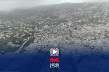 تصاویر هوایی از ابعاد تخریب وحشیانه‌ شهر بنت جبیل در جنوب لبنان