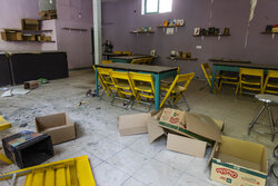 آثار تجاوز آمریکایی-صهیونیستی در مدرسه بهشت آئین اصفهان