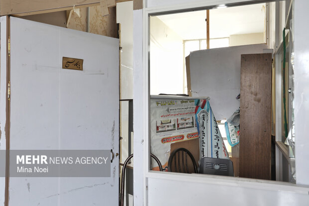 آثار تجاوزات آمریکایی - صهیونی در مدرسه مکتب الحسین میثاق تبریز