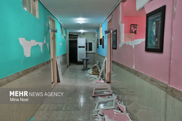 آثار تجاوزات آمریکایی - صهیونی در مدرسه مکتب الحسین میثاق تبریز