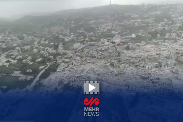 تصاویر هوایی از ابعاد تخریب وحشیانه‌ شهر بنت جبیل در جنوب لبنان