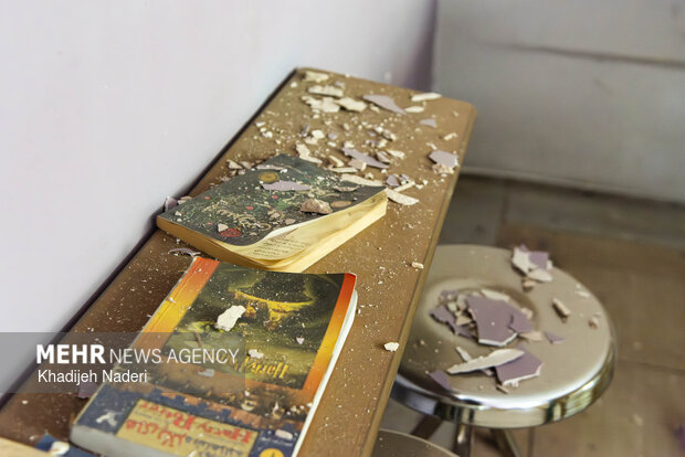 آثار تجاوز آمریکایی-صهیونیستی در مدرسه بهشت آئین اصفهان