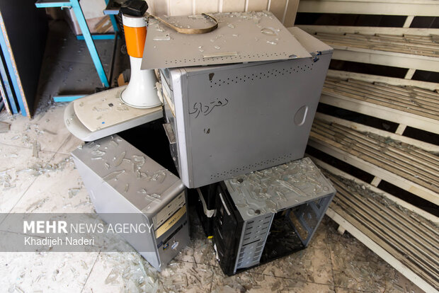 آثار تجاوز آمریکایی-صهیونیستی در مدرسه بهشت آئین اصفهان