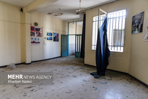 آثار تجاوز آمریکایی-صهیونیستی در مدرسه بهشت آئین اصفهان