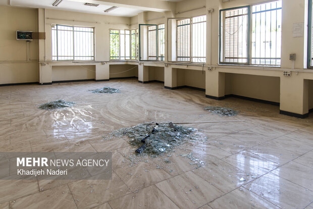 آثار تجاوز آمریکایی-صهیونیستی در مدرسه بهشت آئین اصفهان