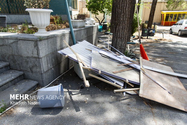 آثار تجاوز آمریکایی-صهیونیستی در مدرسه بهشت آئین اصفهان