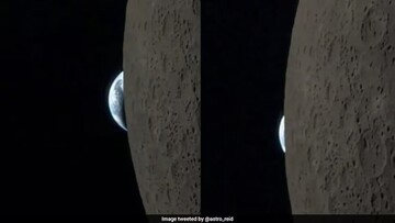 فیلم غروب زمین از پشت ماه