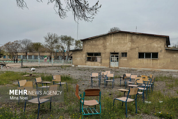 آثار تجاوزات هوایی آمریکایی - صهیونی در دبستان بعثت تبریز