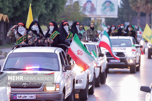 رژه خودرویی بانوان جان فدا بوشهر