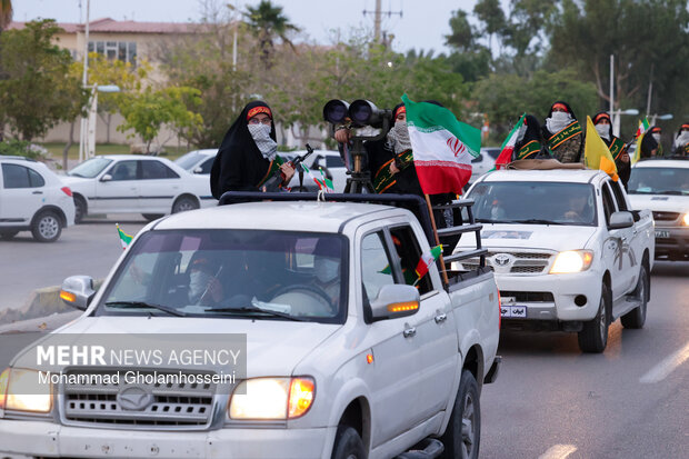رژه خودرویی بانوان جان فدا بوشهر
