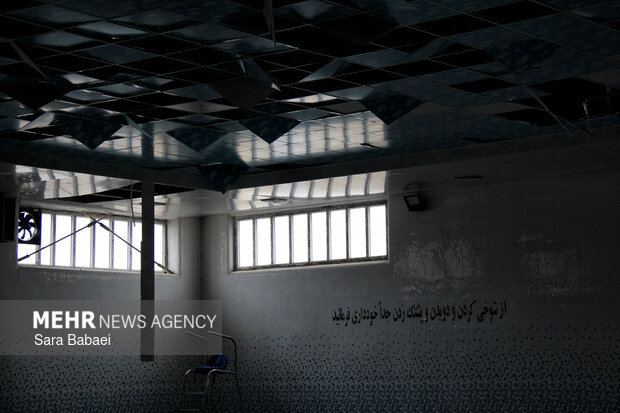 آثار خسارت به استخر نوساز «بهار» روانسر در حمله آمریکایی-صهیونیستی