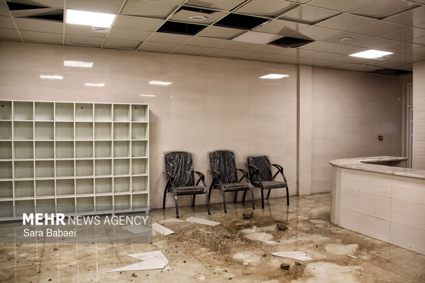 آثار خسارت به استخر نوساز «بهار» روانسر در حمله آمریکایی-صهیونیستی