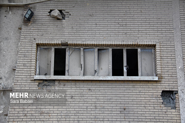 آثار خسارت به استخر نوساز «بهار» روانسر در حمله آمریکایی-صهیونیستی