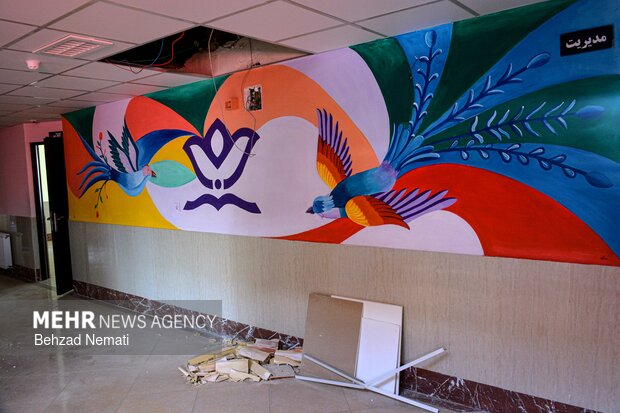 تخریب مراکز آموزشی دیواندره در جنگ رمضان