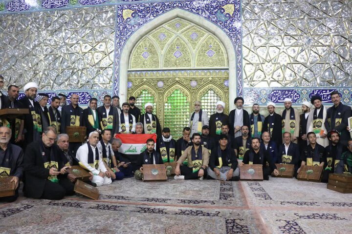 تجلیل خادمان حرم بانوی کرامت از موکب‌داران عراقی