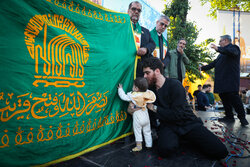 گلباران مزار شهید حسین پور با حضور خادمان رضوی در شلمان